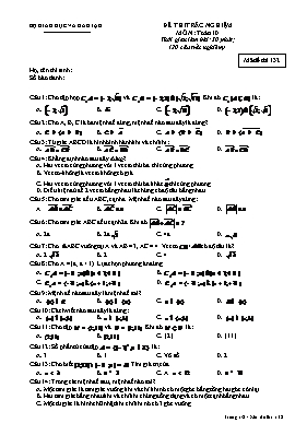 Đề thi trắc nghiệm môn Toán 10 - Mã đề thi 132